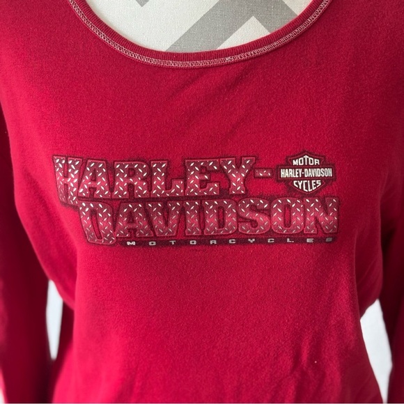 Women’s Harley-Davidson Long Sleeve Red Top – Size 2X - Picture 4 of 7